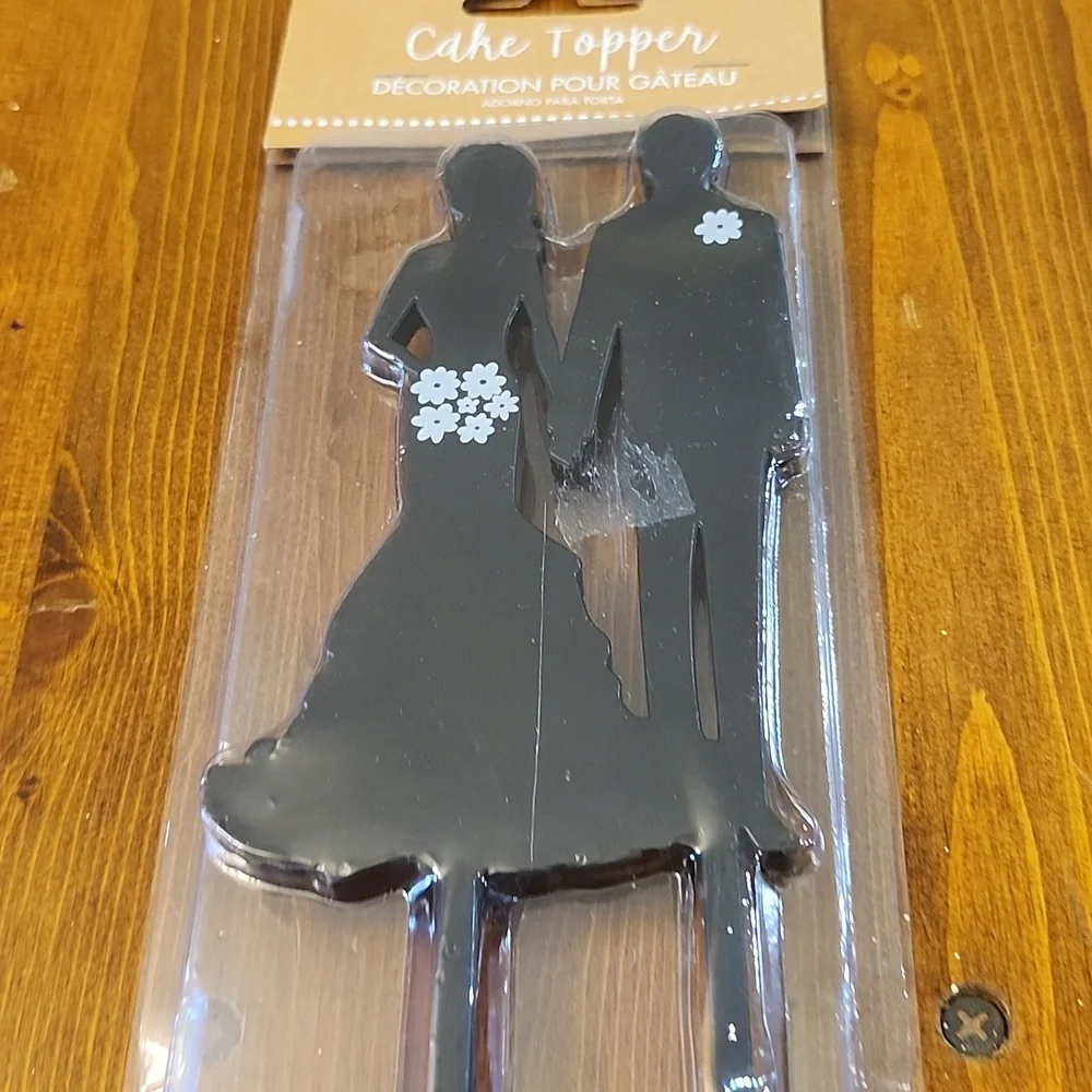 Elegant Black Cake Topper